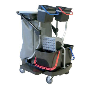 Chariot ménage avec presse à plat - Pack REVOLUTION - NOIR ET VERT