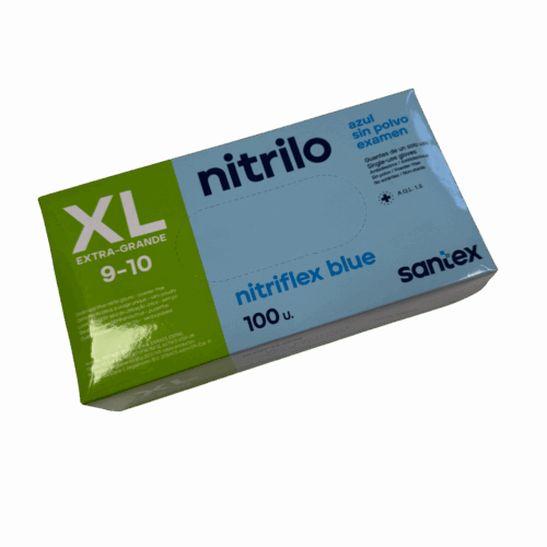 Boite de 100 Gants Nitrile Bleu Non poudrés - Taille XL