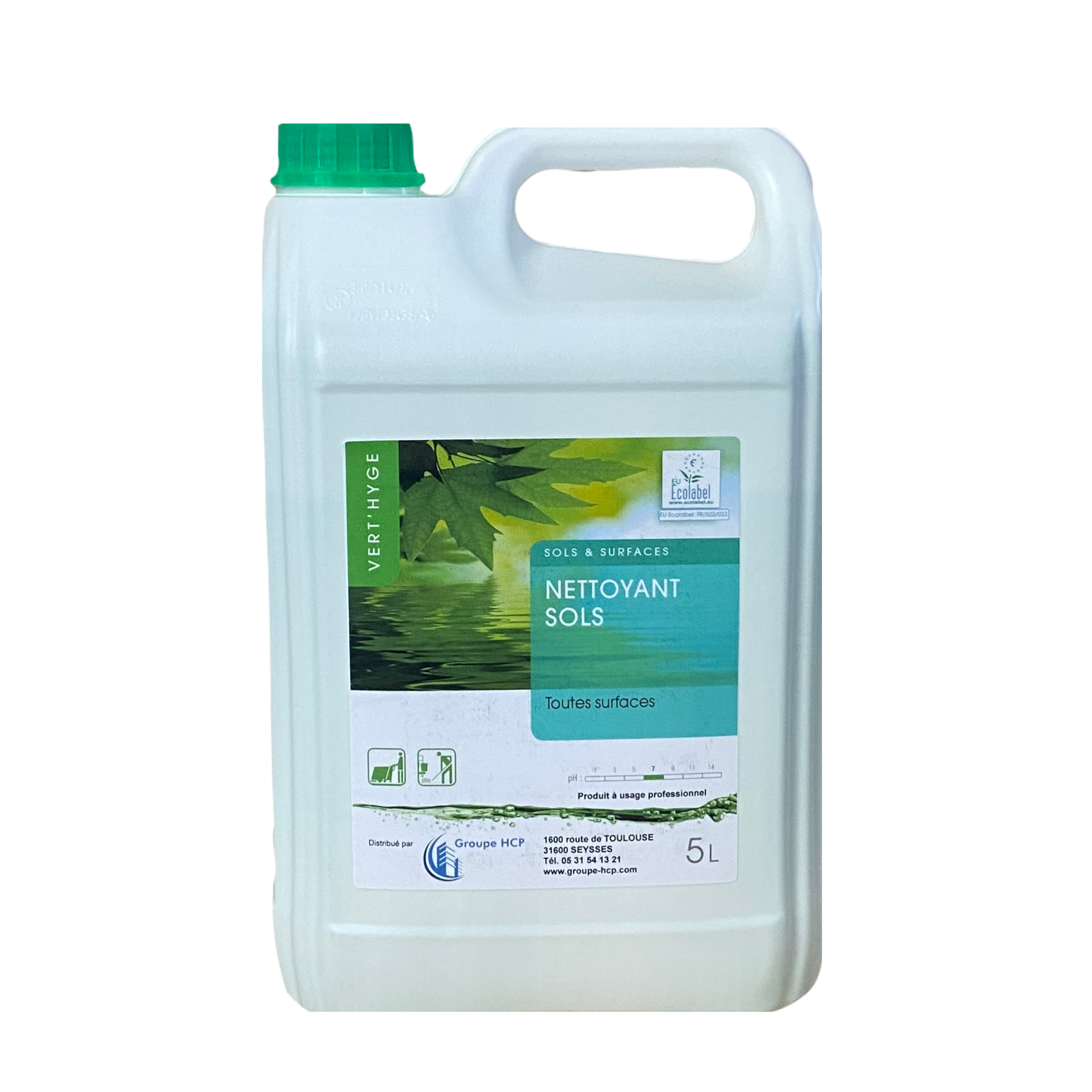 Nettoyant Sols Professionnel - Ecolabel - Bidon de 5 L - Groupe HCP