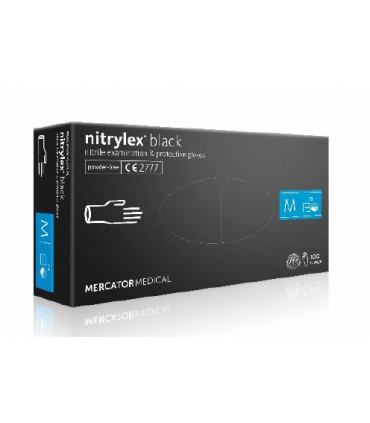 Boite de 100 Gants Nitrile Noir Non poudrés - Taille M